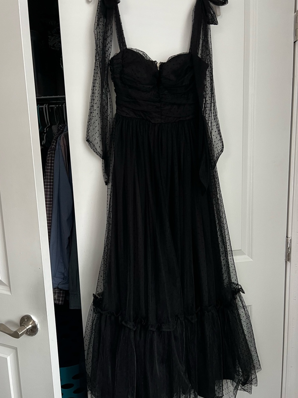 Small Petal & Pup Floret Midi Dress in Black Polka Dot - Picture 2 of 9